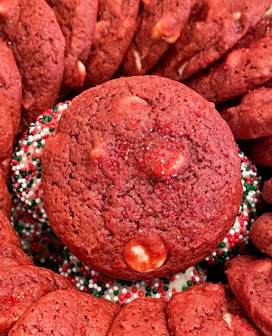 White Chocolate Red Velvet Cookies